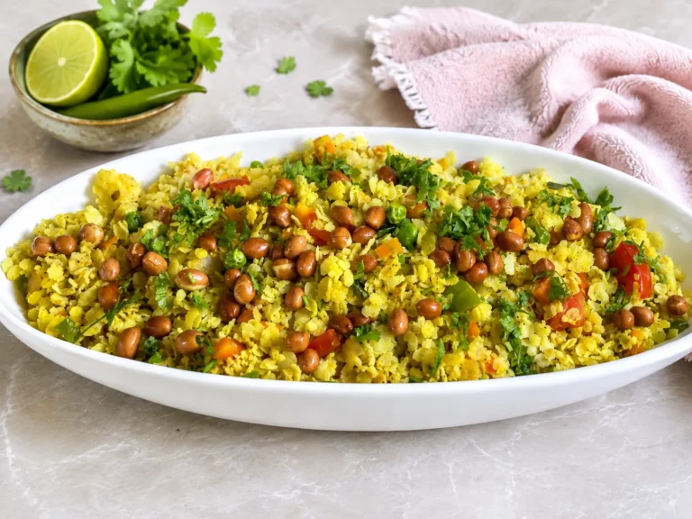 Vegetable Jowar poha with roasted peanuts